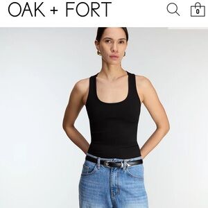 OAK + FORT Black Tank Top